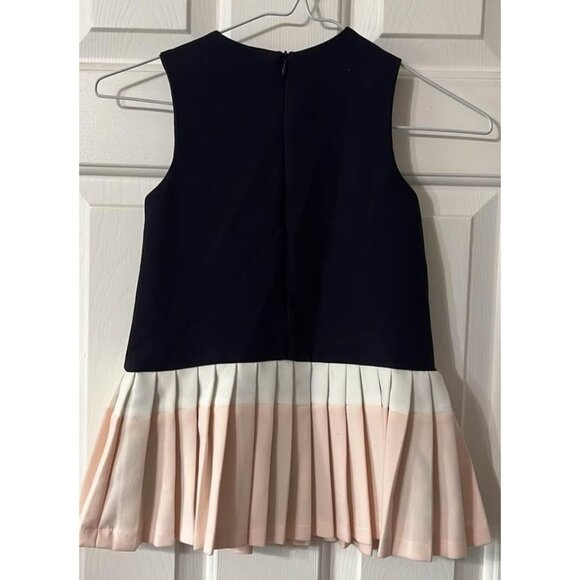Blink Blank Preppy Toddler Dress Pleated Skirt Navy Sleeveless Size 3/4 - Picture 2 of 3